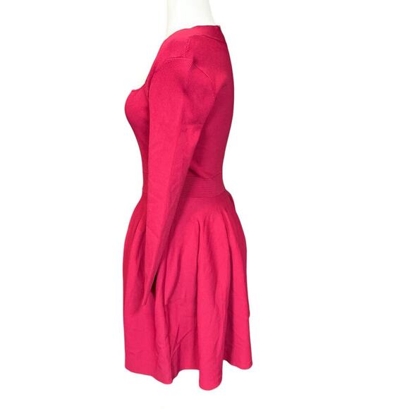 Ted Baker Vienna Sweetheart Neckline Flare Dress Dark Pink Medium Knee Length - Picture 5 of 16